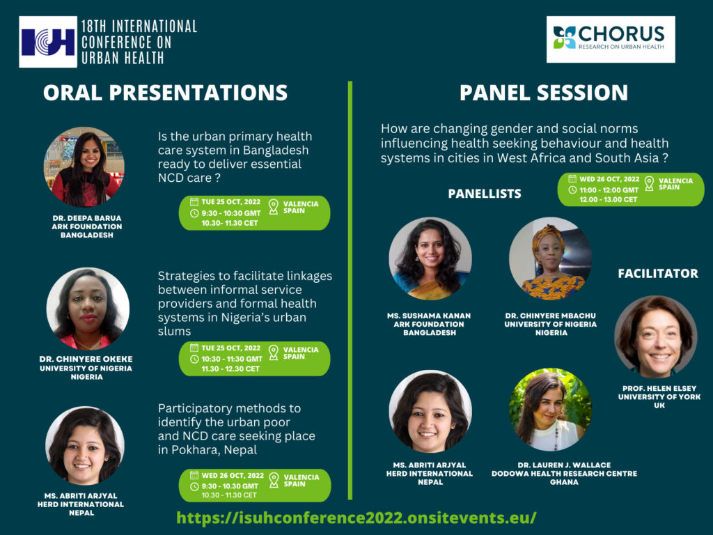 CHORUS at the ISUH 18th International Conference on Urban Health. 24